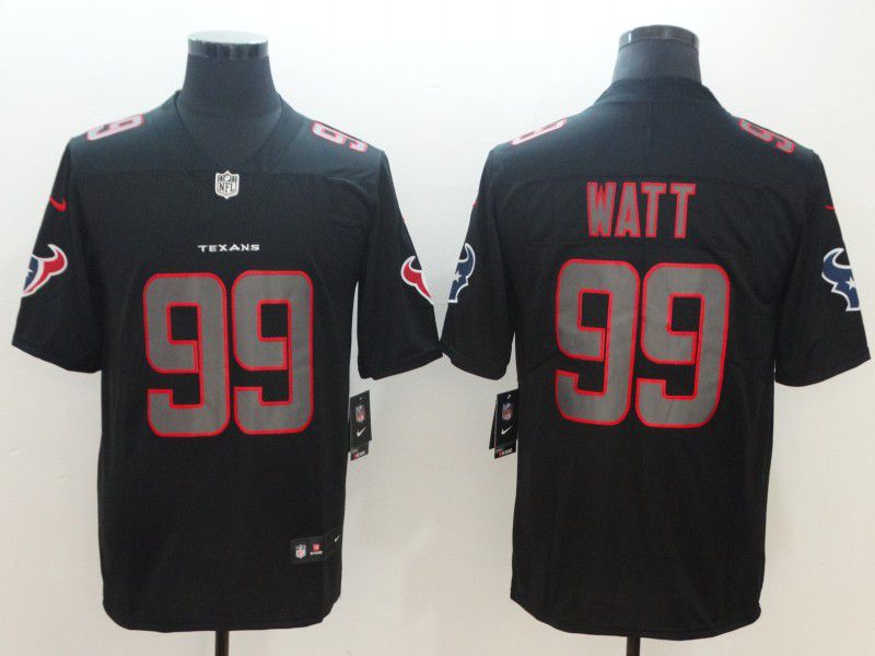 Men Houston Texans 99 Watt Nike Fashion Impact Black Color Rush Limited NFL Jerseys